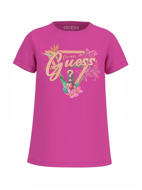 t-shirt bambina fucsia GUESS | J5GI16K6YW4/G6V7